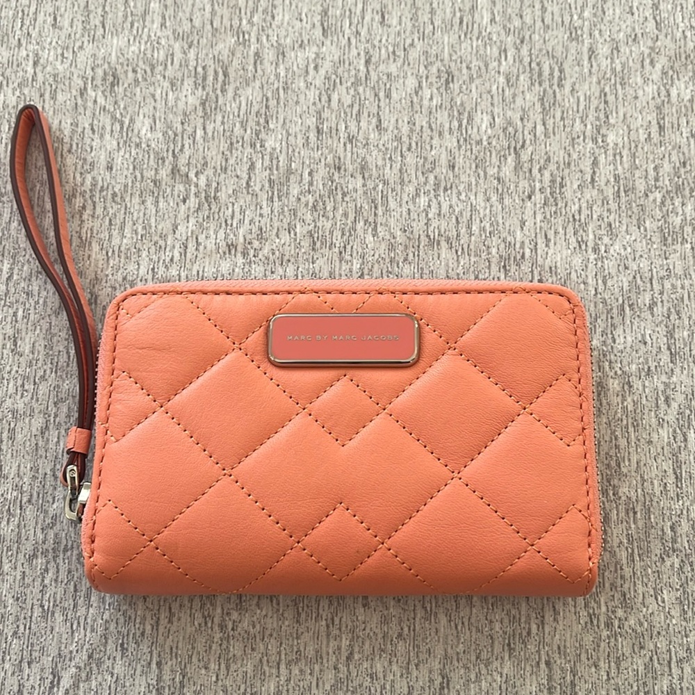 Marc by Marc Jacobs Spring Peach leather wristlet
